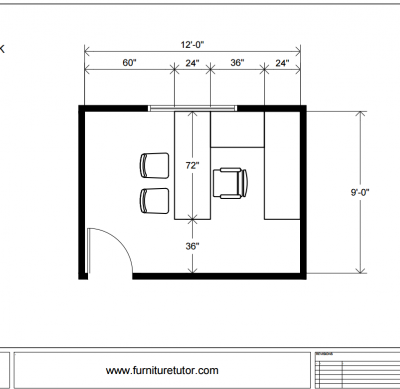 Office C-Shaped Desk Diagram D