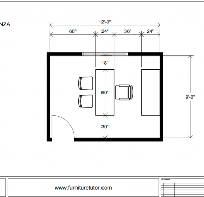 Office Desk & Credenza Diagram B