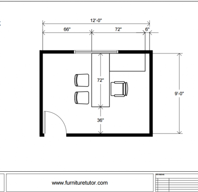 Office L-Shaped Desk Diagram C